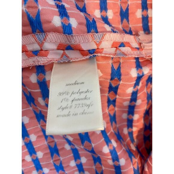 Twee Blue Rain Skirt Geometric Mini Pink Pleated Women Size Medium - Picture 6 of 6